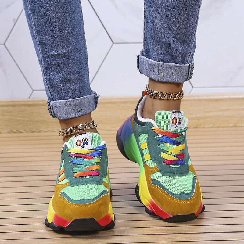 Jolie - Sneakers colorate con suola spessa per donne 2