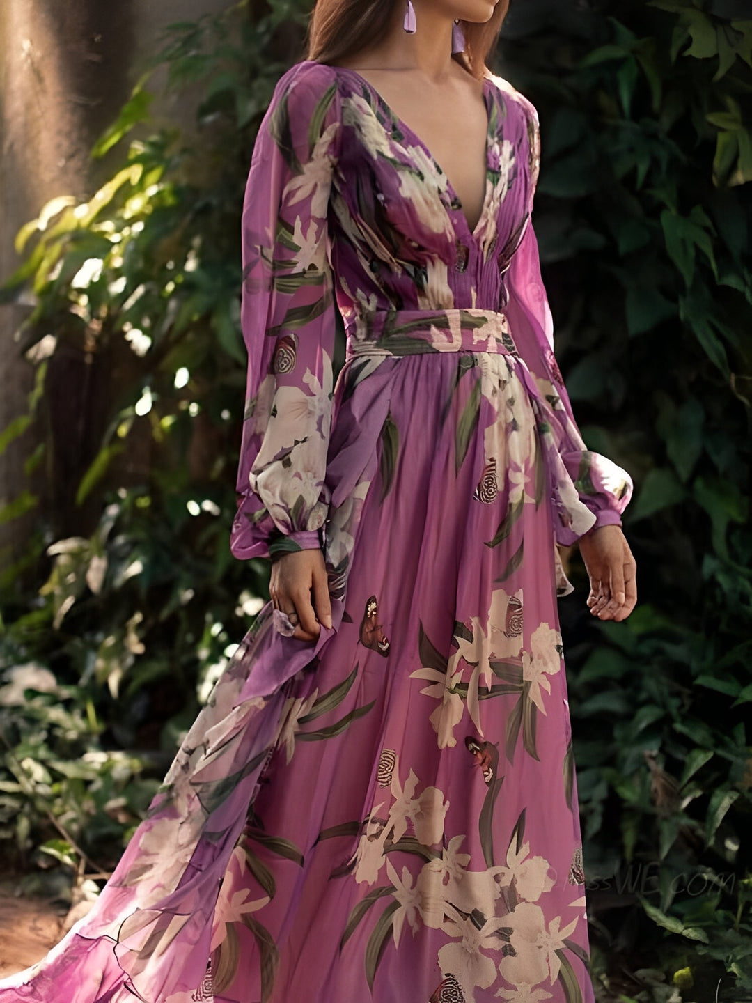 Josceline - Abito elegante in chiffon a maniche lunghe 2
