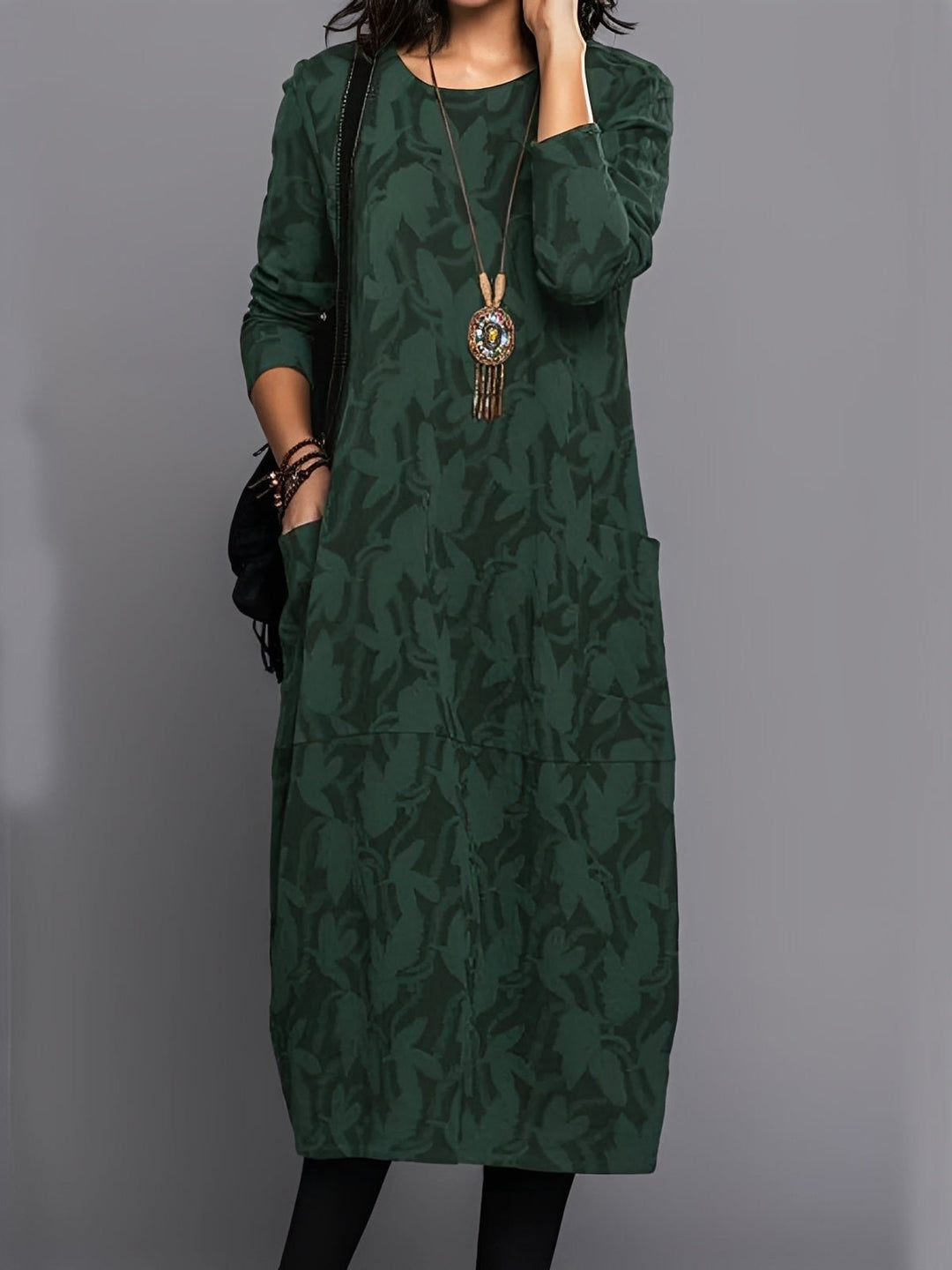 Kadence - Elegante abito a maniche lunghe con stampa per donne 0