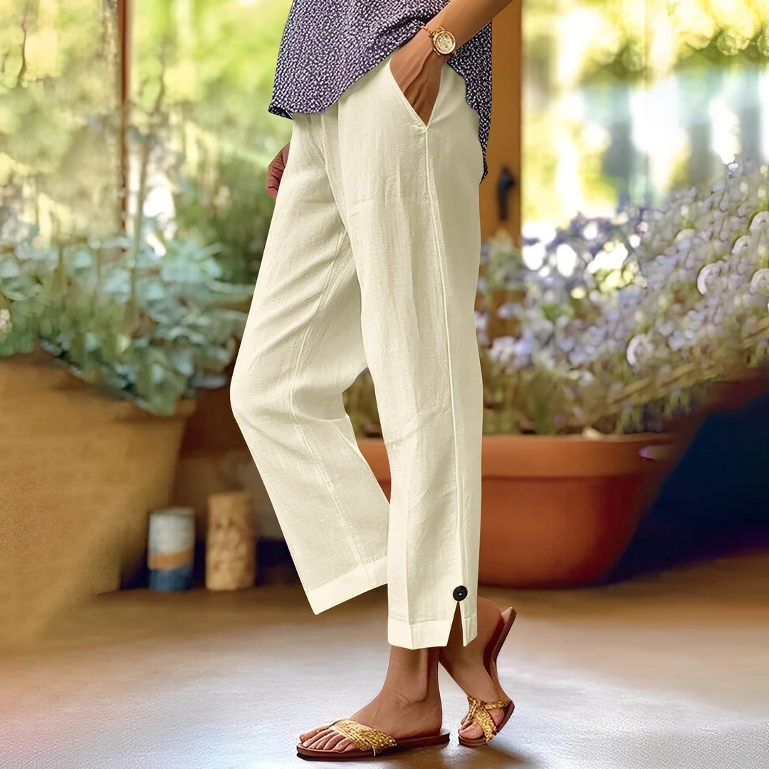 Kassia - Pantaloni estivi casual in lino per donne 0