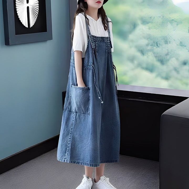 Kelsey - Abito di jeans casual con tasche per donne 3