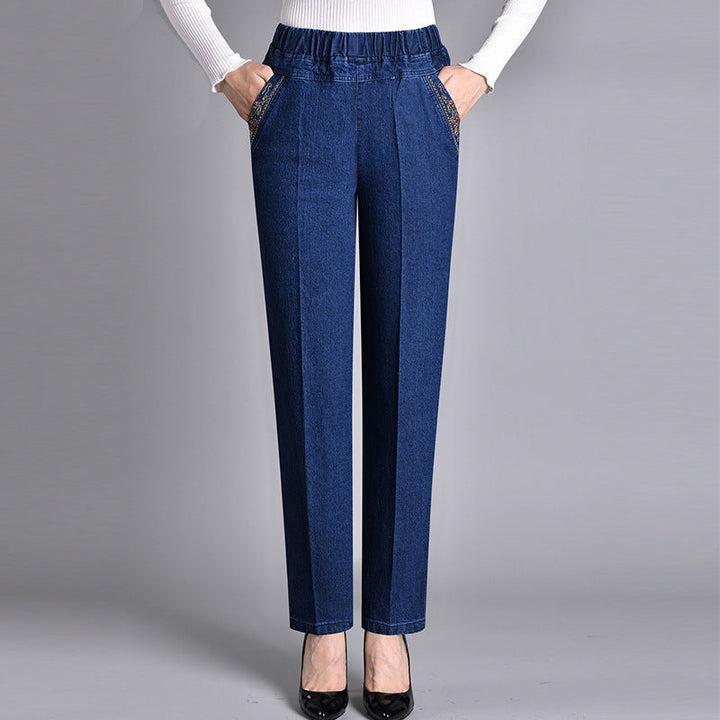Laluna® | Jeans da donna con tasche laterali e vita elasticizzata 1