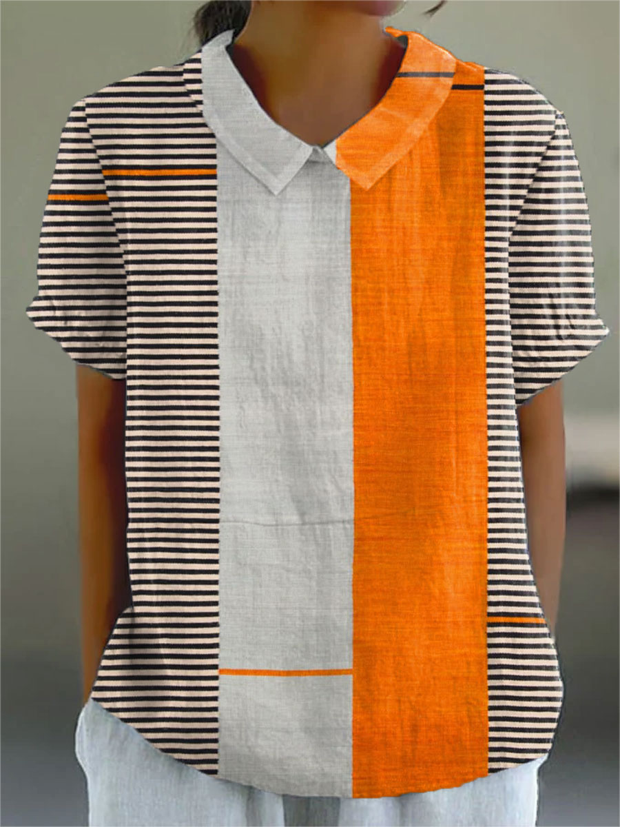 Lena | Camicia a righe color block 0