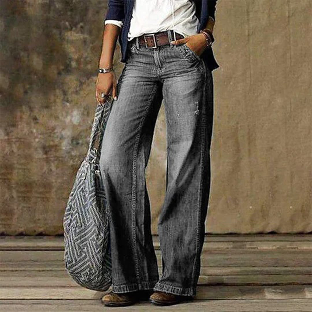Loreth - Pantaloni di tessuto femminili con gamba ampia 2