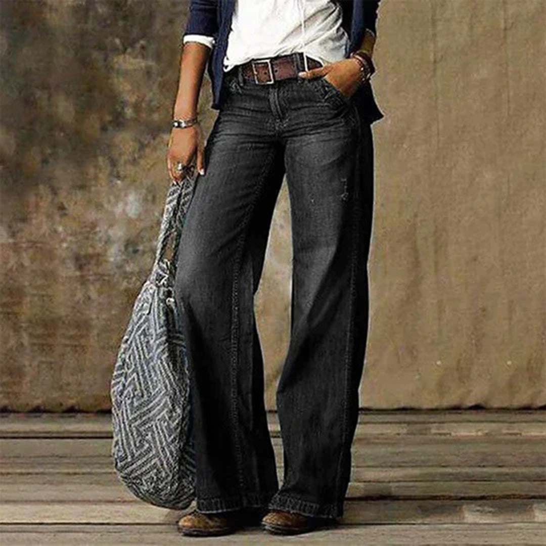 Loreth - Pantaloni di tessuto femminili con gamba ampia 3