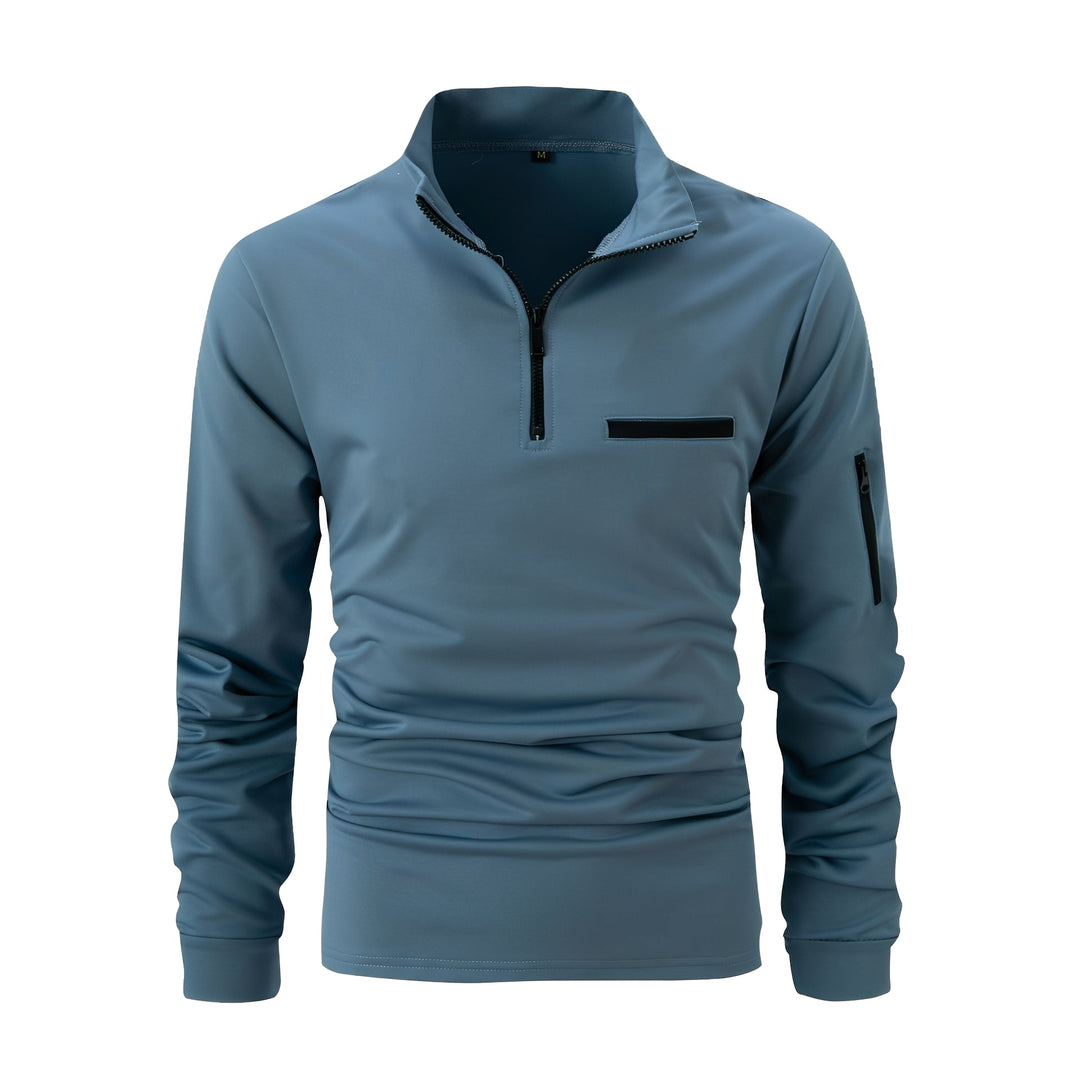 Lucian - Camicia casual con zip e tasca per uomo 2