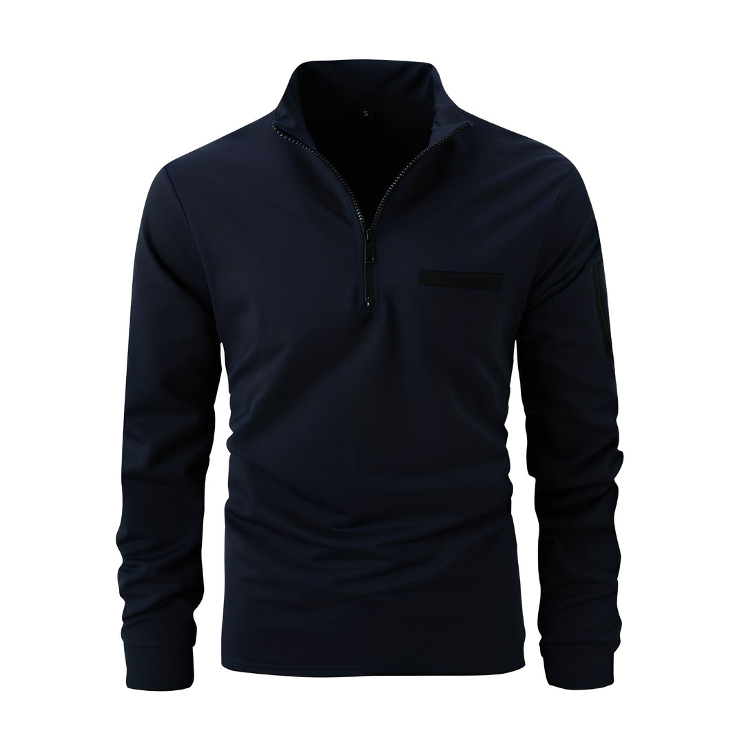 Lucian - Camicia casual con zip e tasca per uomo 4