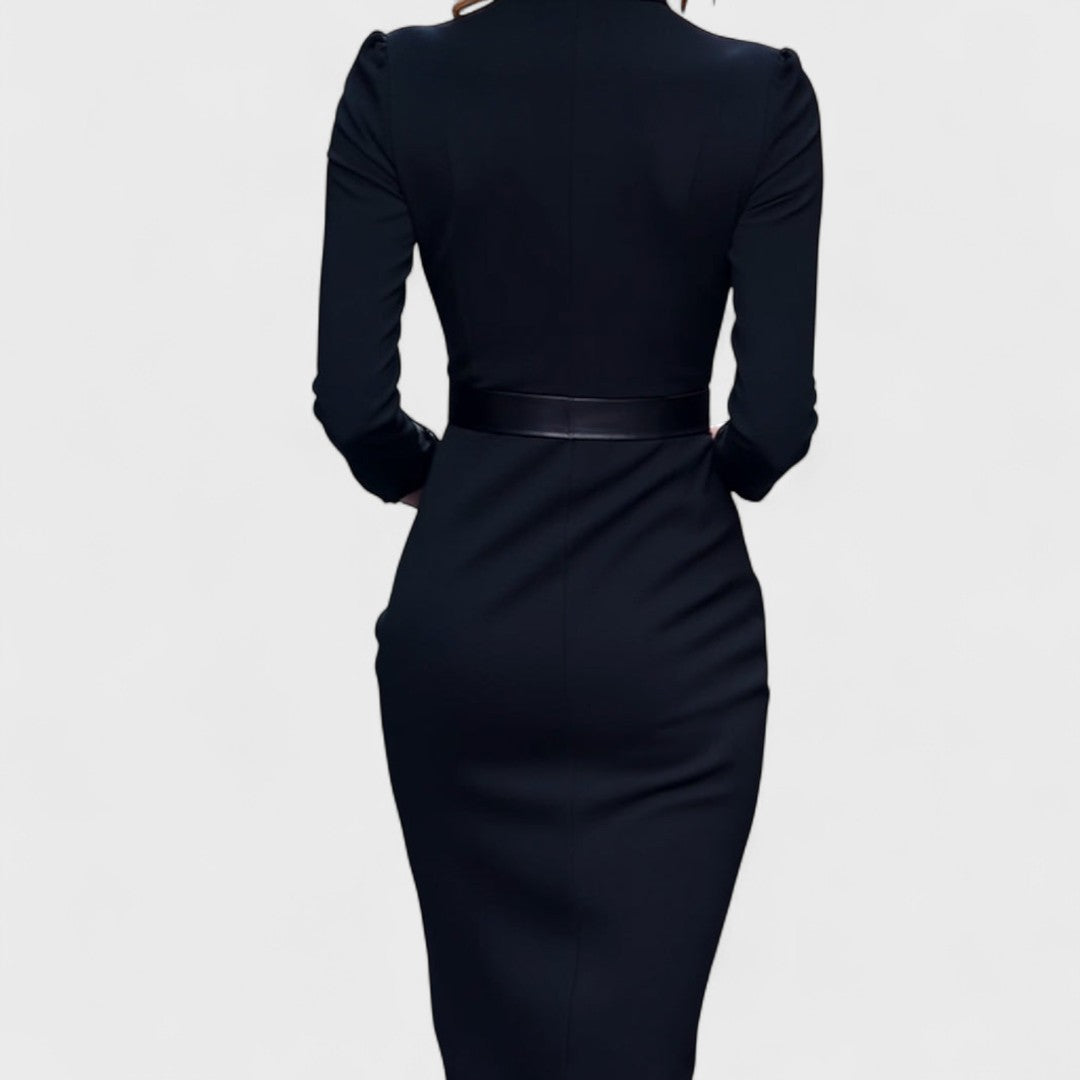 Lunori™ | Mandarin Luxe – Maxi abito con cintura 1