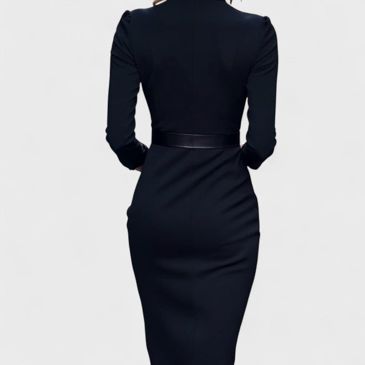 Lunori™ | Mandarin Luxe – Maxi abito con cintura 1