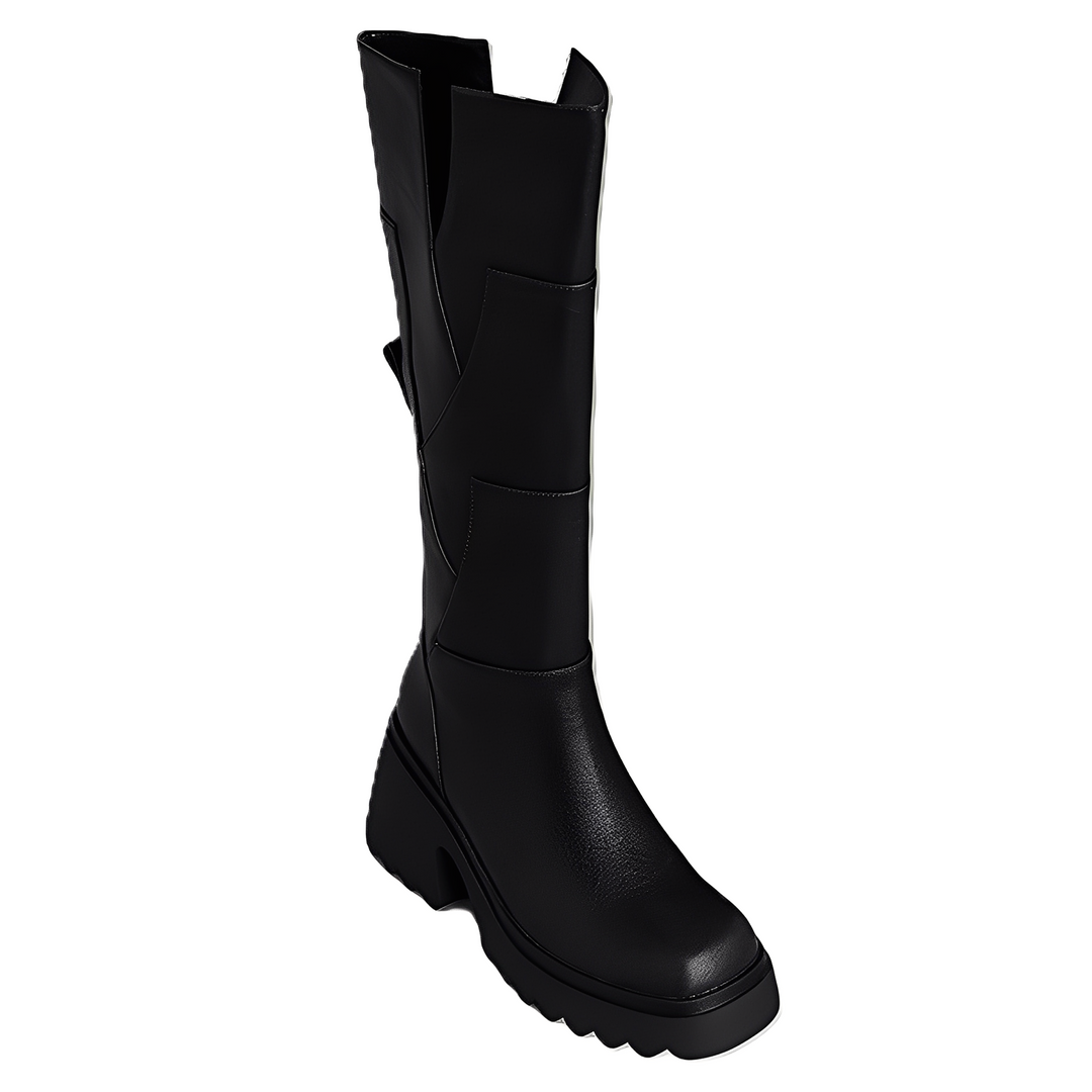 Madelaine - Casual, robusti stivali in pelle con zip per donne 4