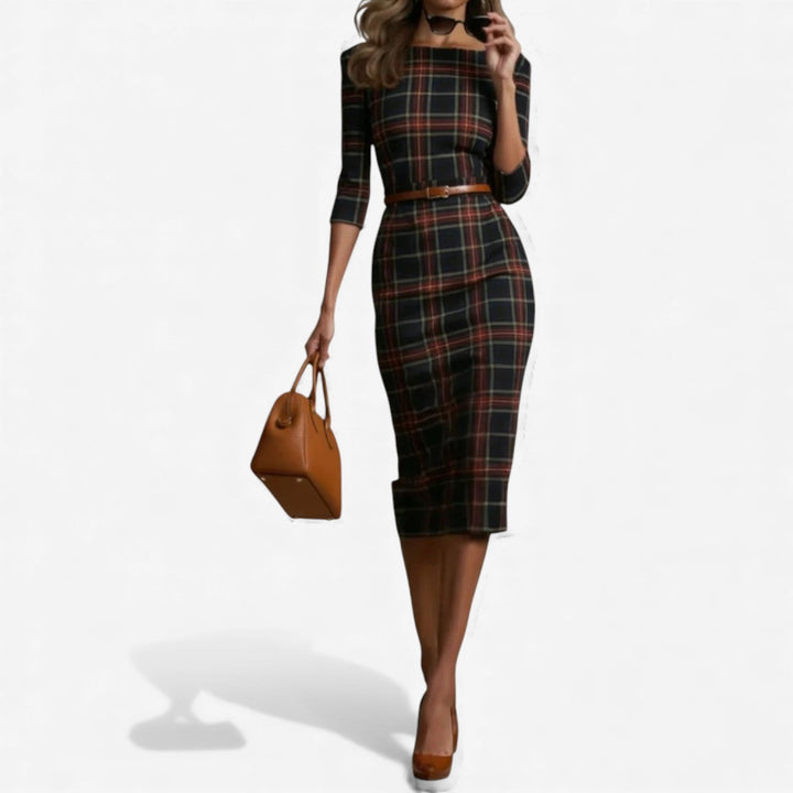 Madina™ – Abito Midi a Quadri Elegante da Donna 1