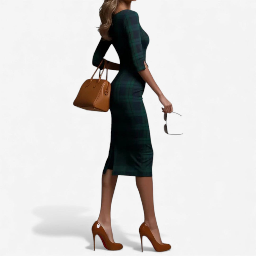 Madina™ – Abito Midi a Quadri Elegante da Donna 3