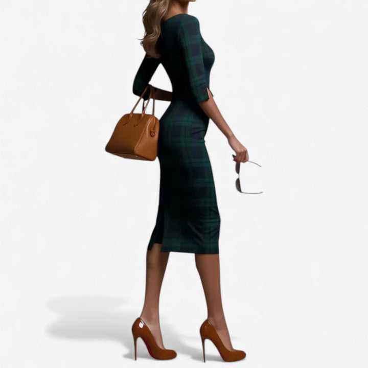 Madina™ – Abito Midi a Quadri Elegante da Donna 3