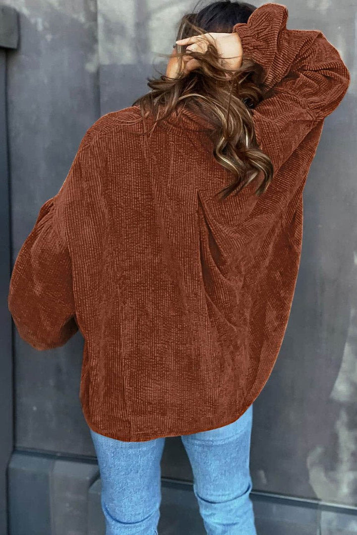 Mai - Blusa in velluto a coste con maniche a sbuffo moda donna 4