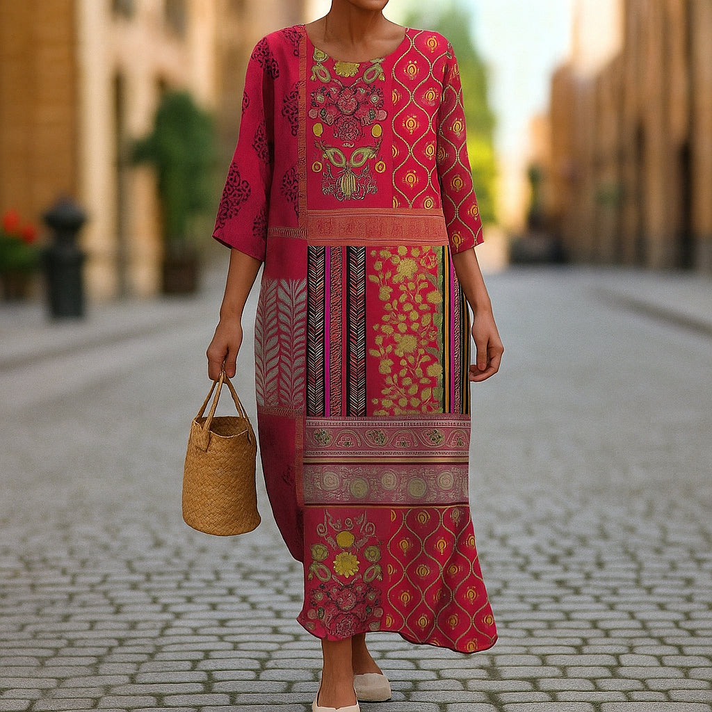 Marlene – Abito Boho Maxi dal Taglio Morbido 1