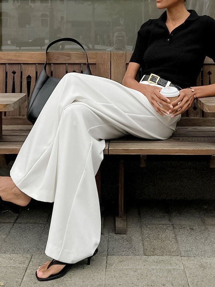 Marlene – Pantaloni in Tessuto Largo Senza Cintura 2