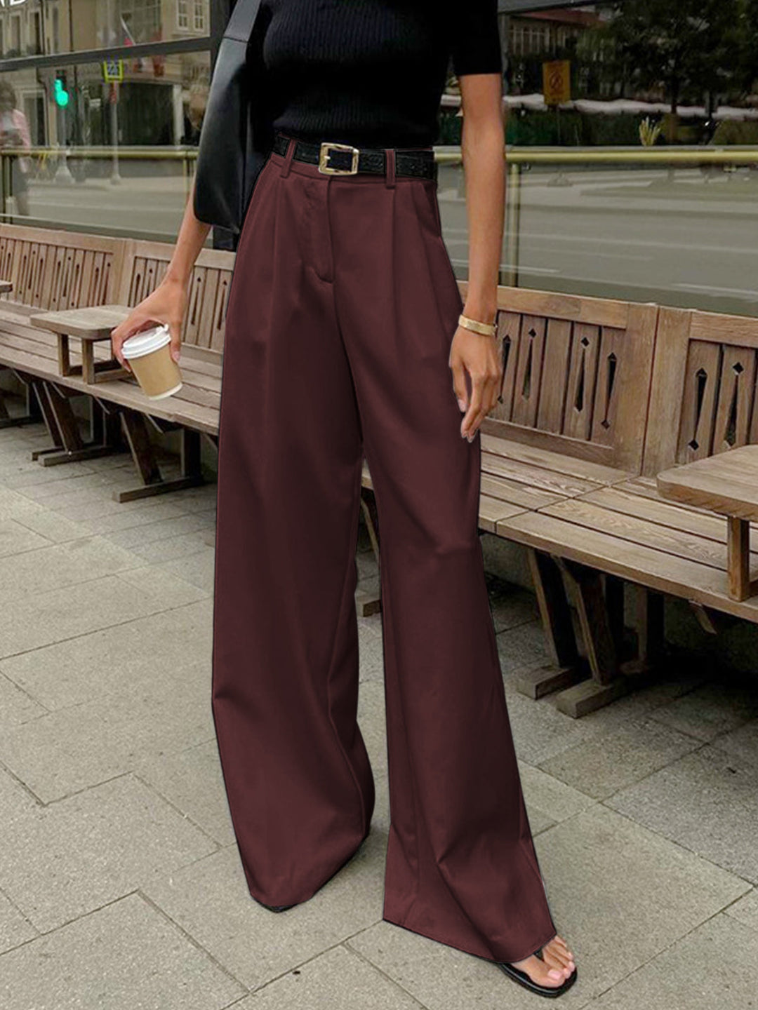 Marlene – Pantaloni in Tessuto Largo Senza Cintura 5