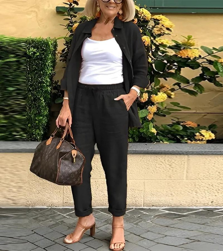 Martina | completo camicia e pantaloni in lino e cotone 1