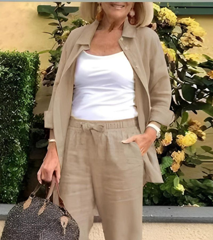 Martina | completo camicia e pantaloni in lino e cotone 3
