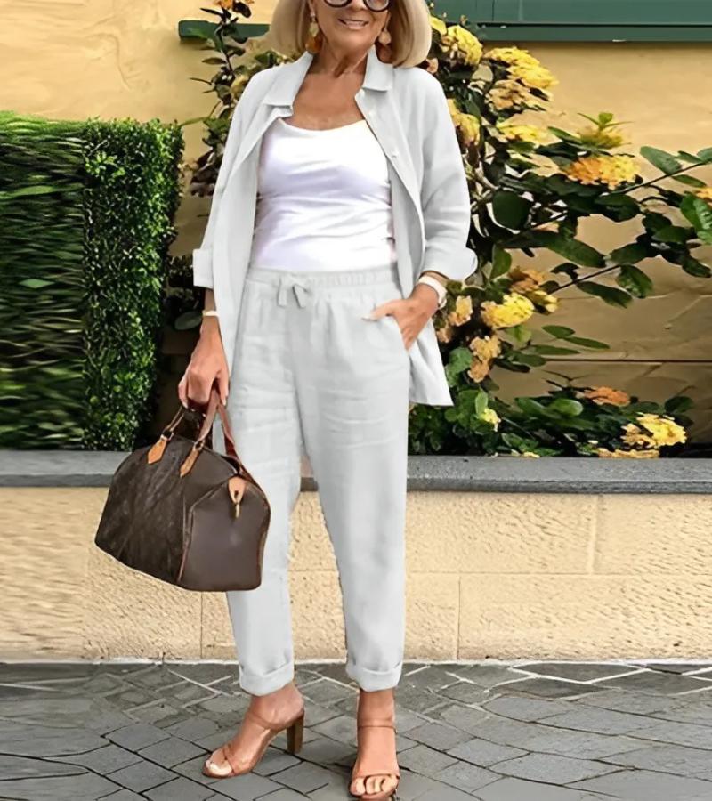 Martina | completo camicia e pantaloni in lino e cotone 5