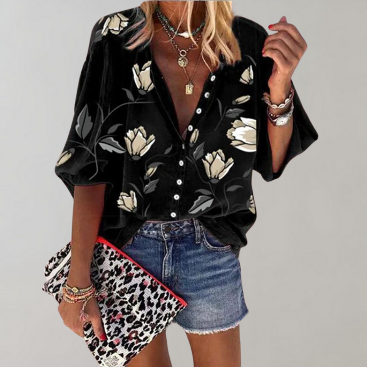 Melian - Blusa con motivo floreale per donne 0