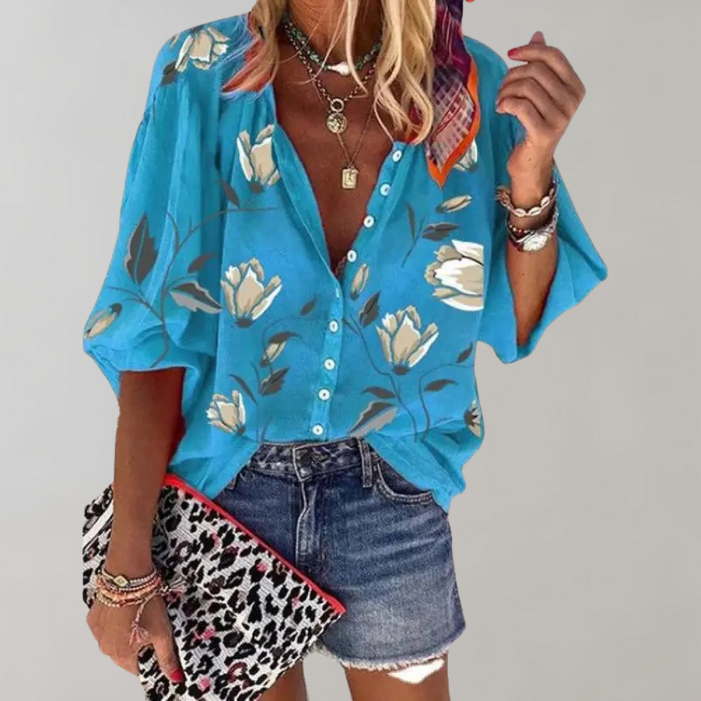 Melian - Blusa con motivo floreale per donne 1