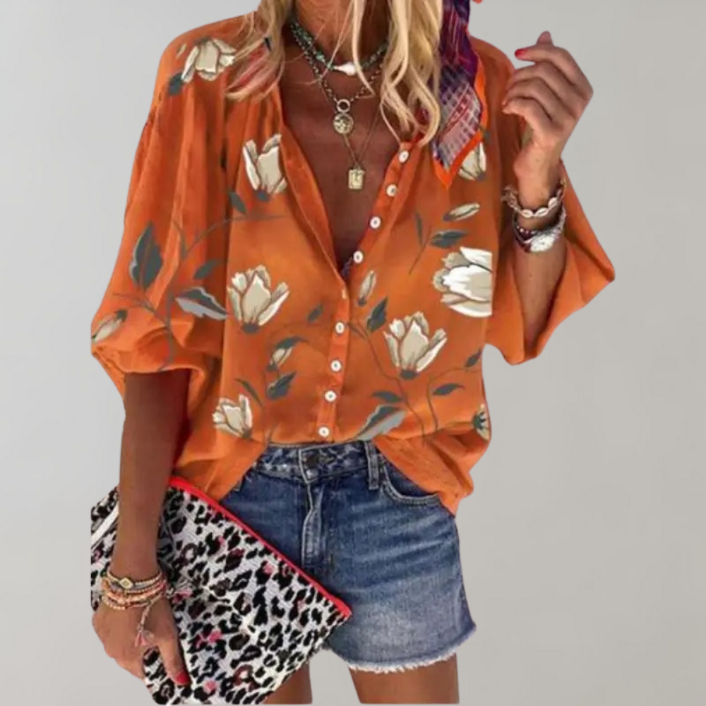 Melian - Blusa con motivo floreale per donne 2