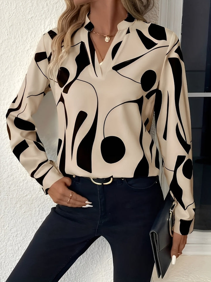 Melville - Elegante camicetta a maniche lunghe con stampa per donne 1