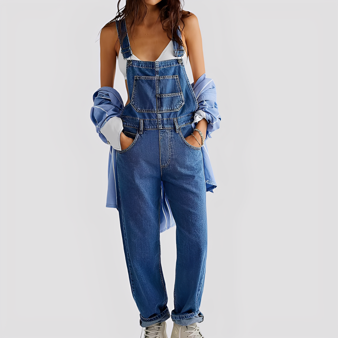 Mildred - Classica salopette di jeans a vestibilità comoda per donne 3