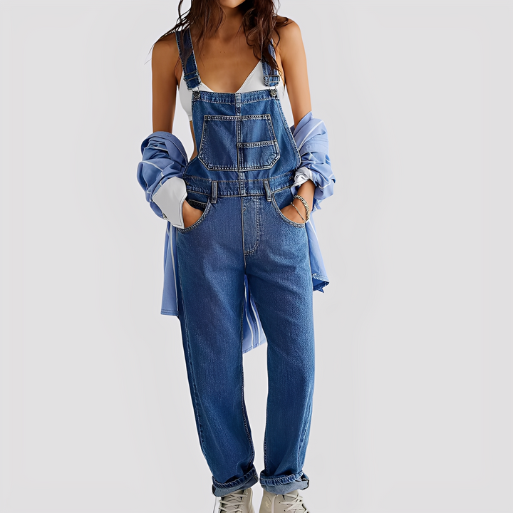 Mildred - Classica salopette di jeans a vestibilità comoda per donne 3