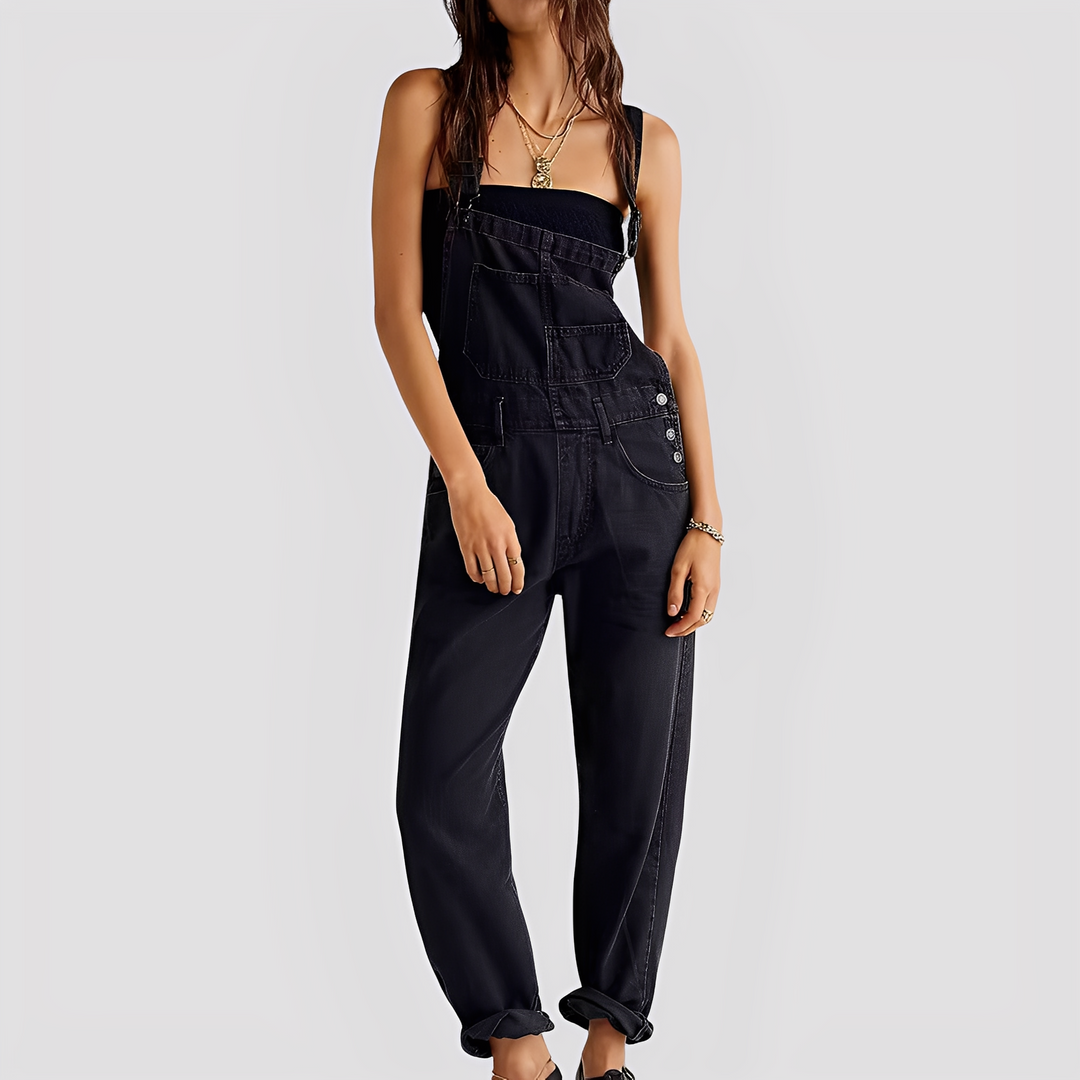 Mildred - Classica salopette di jeans a vestibilità comoda per donne 5