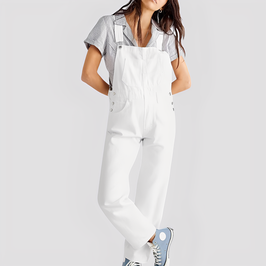 Mildred - Classica salopette di jeans a vestibilità comoda per donne 6