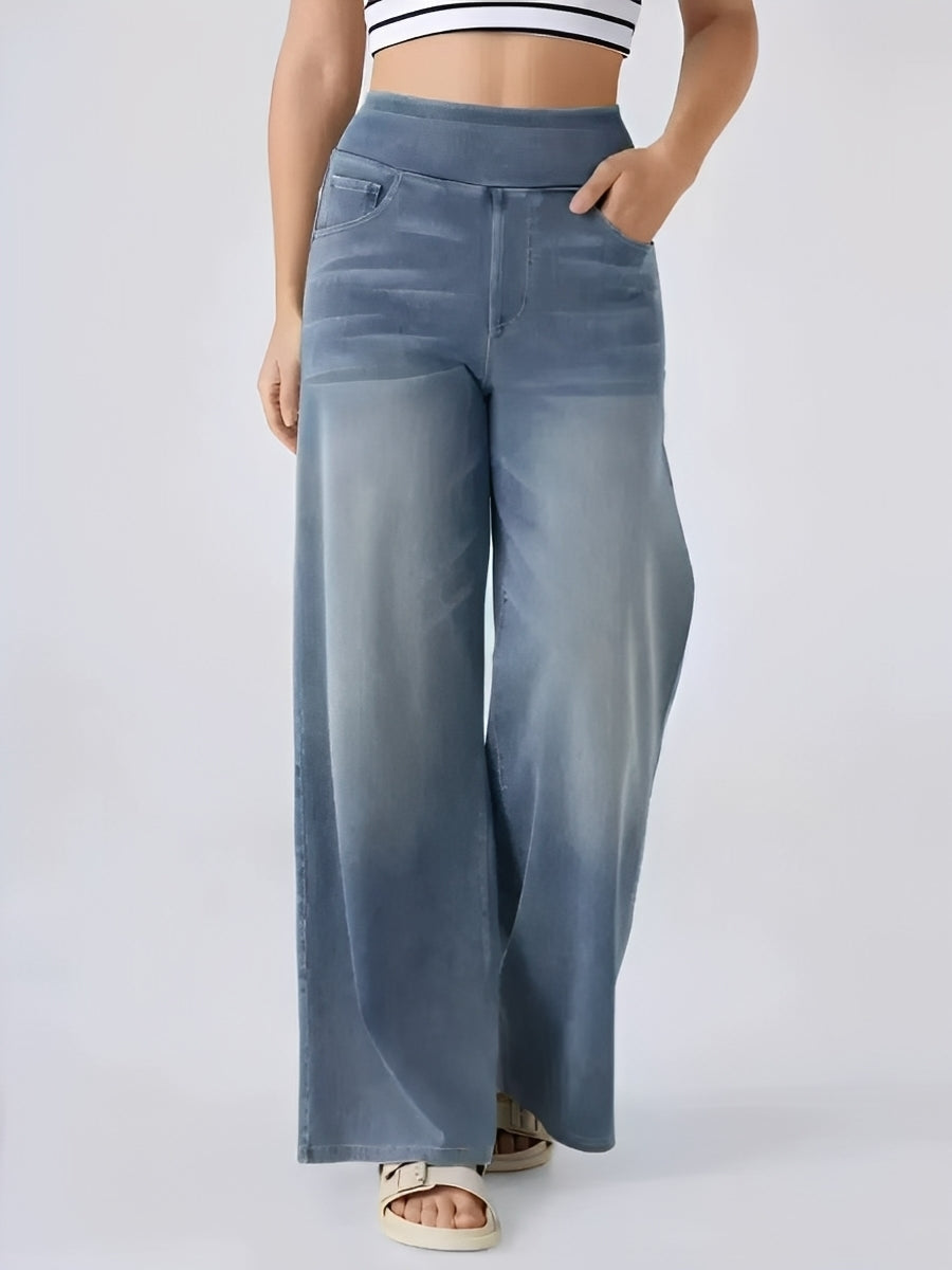 Miley - Jeans dritte elastiche a vita alta per donne 0