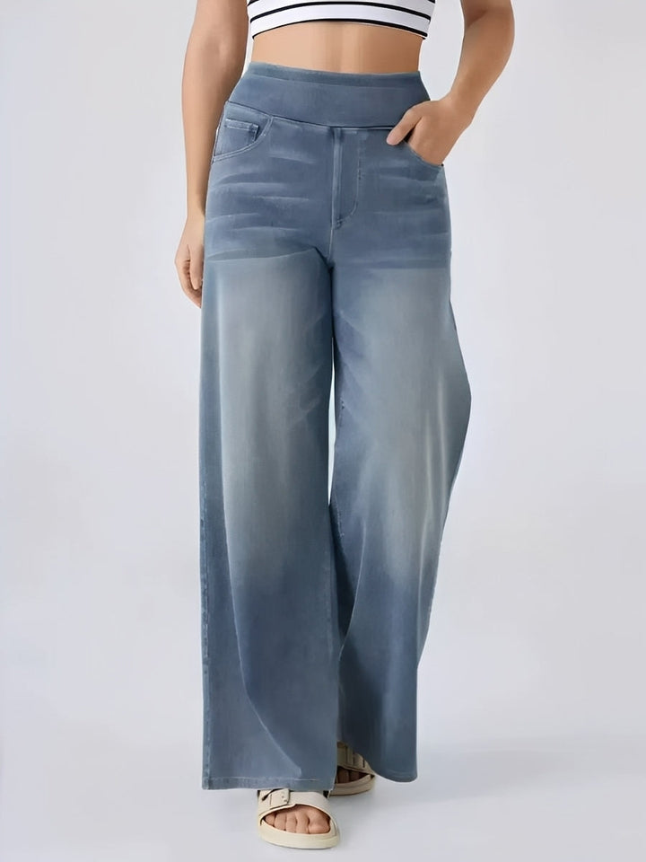 Miley - Jeans dritte elastiche a vita alta per donne 0