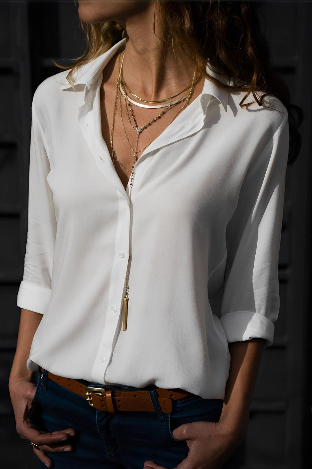 Modiva - Blusa Casual a Maniche Lunghe 5