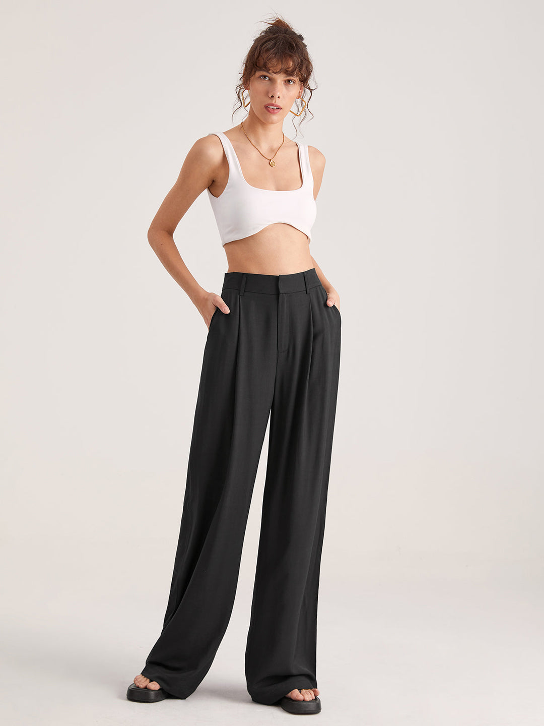 Nadia – Pantaloni a Faldini con Vita Alta 2
