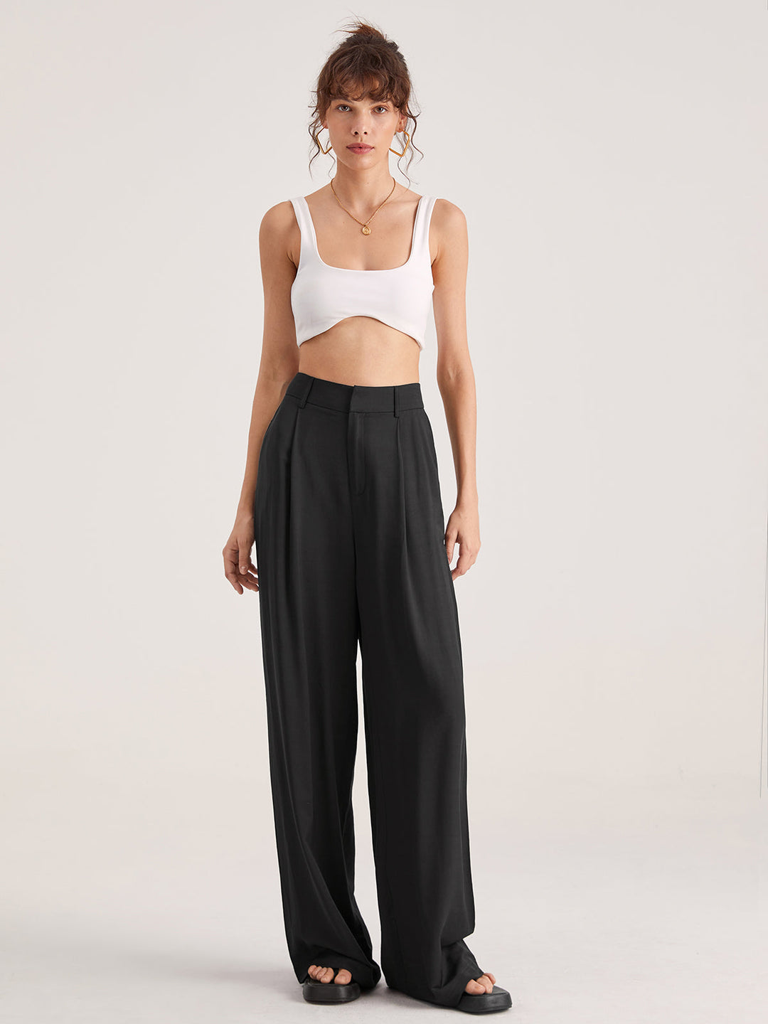 Nadia – Pantaloni a Faldini con Vita Alta 3