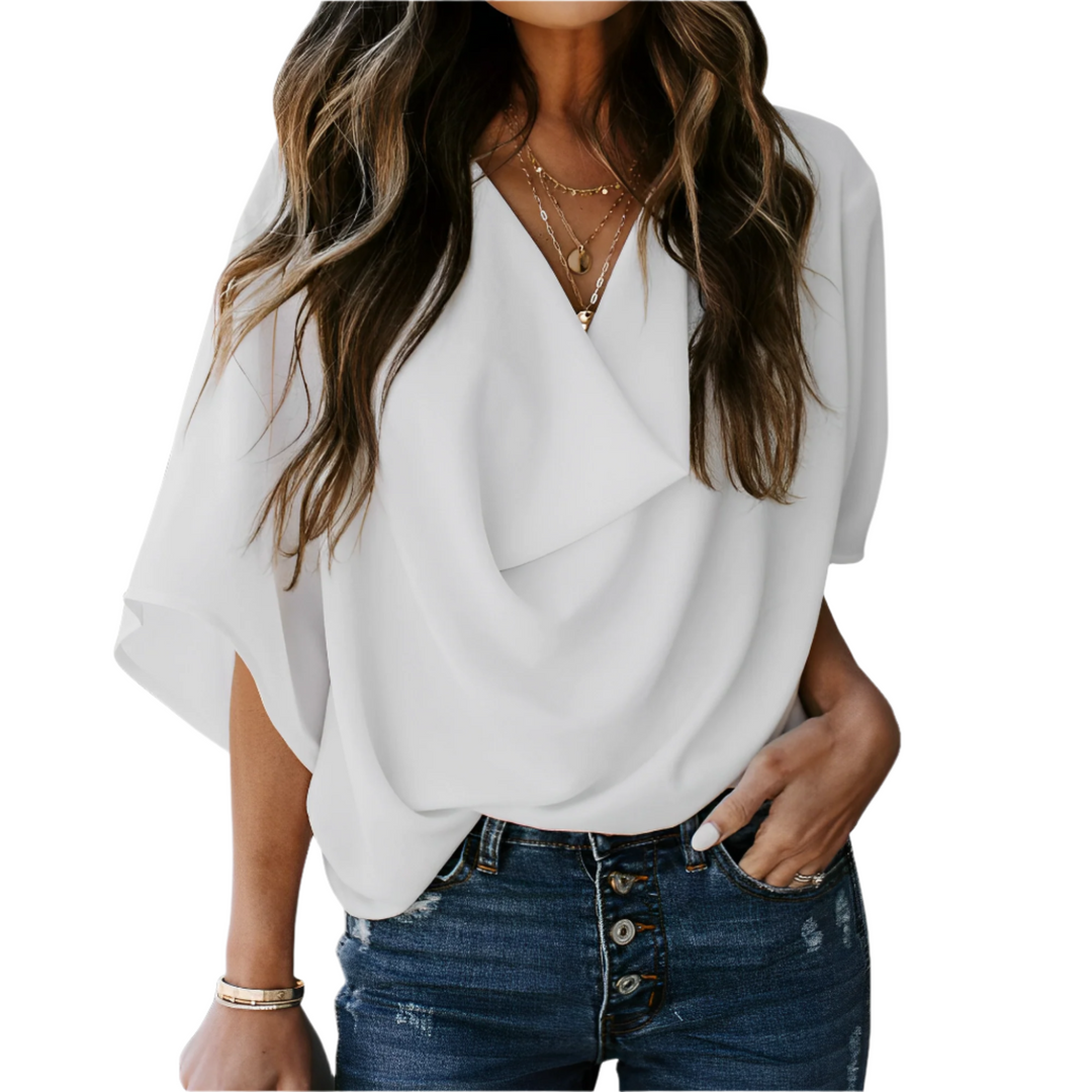 Nichola - Blusa ampia con scollo a V per donne 3