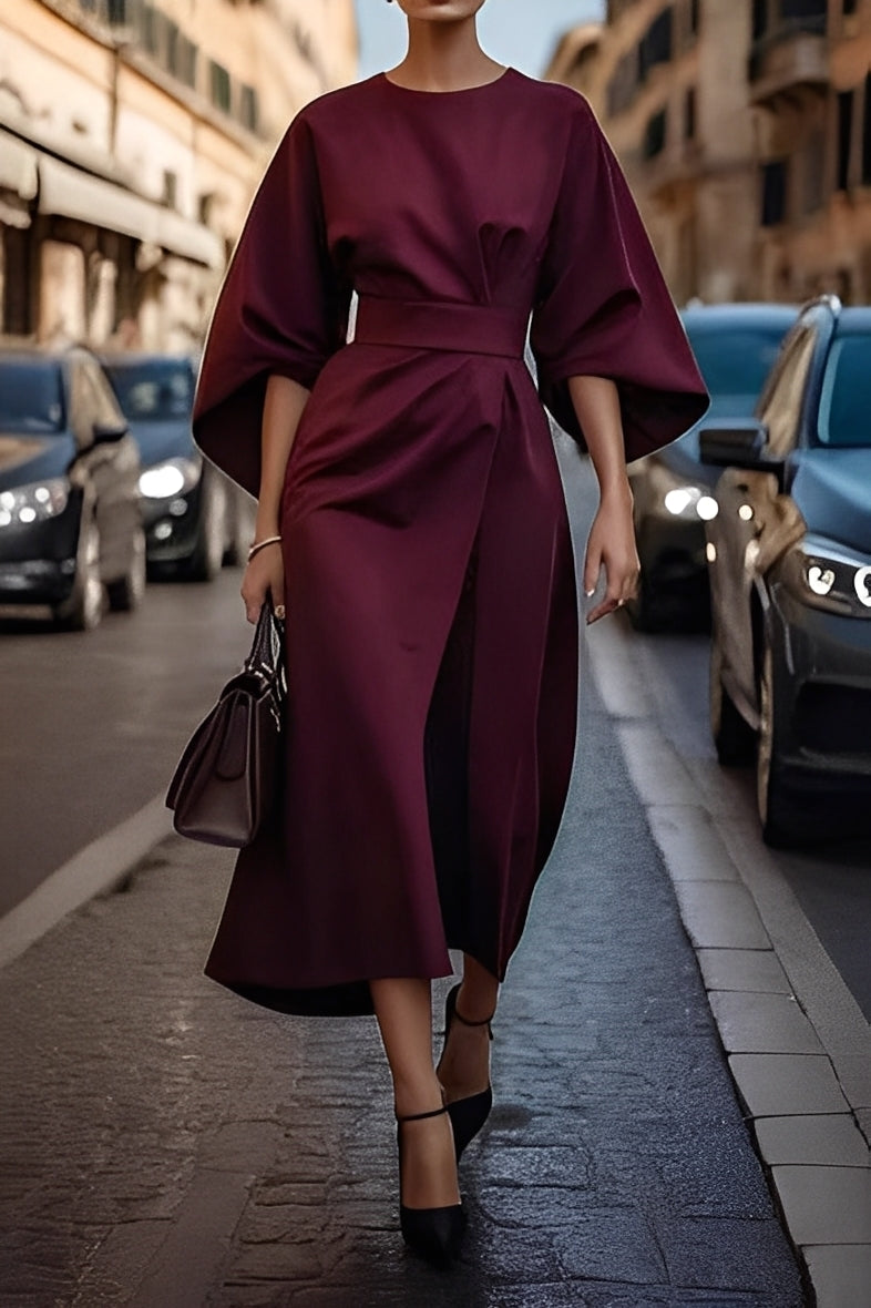 Nicole - Stiloso Midikleid con Maniche a Lanterna per Donne 4