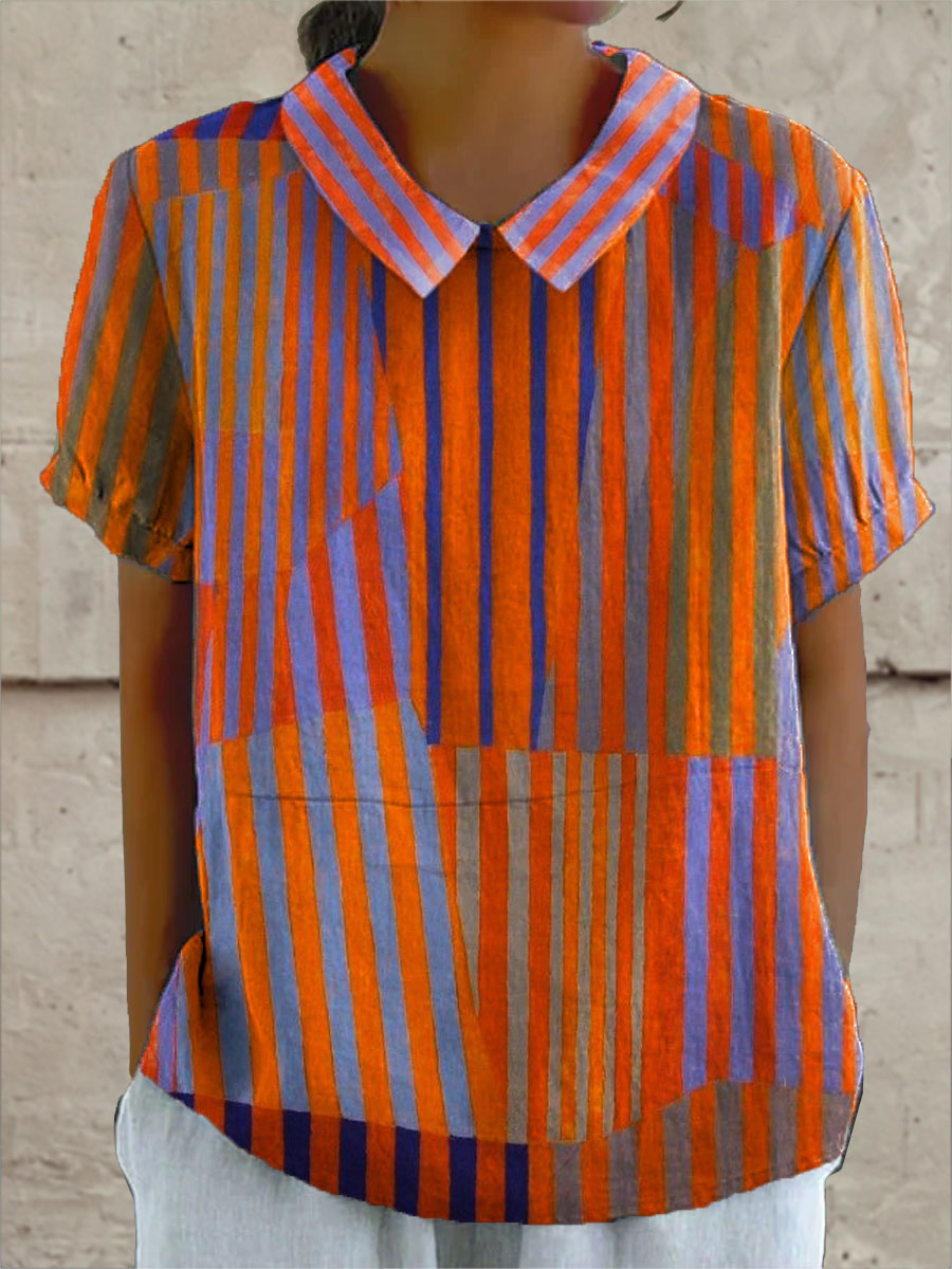 Nina | Camicia a righe geometriche 0