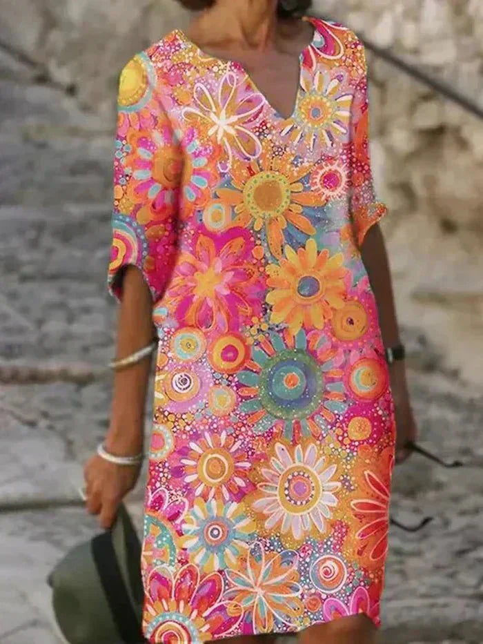 Nira | Abito longuette floreale vivace 2