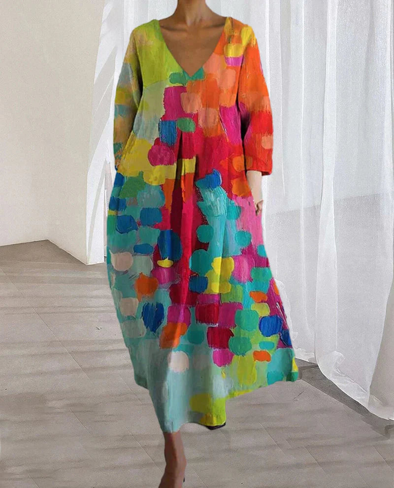 Noemi – Abito Ampio con Stampa Artistica 1