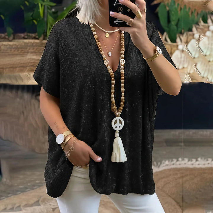 Paola - Maglietta con paillettes e scollo a V 6