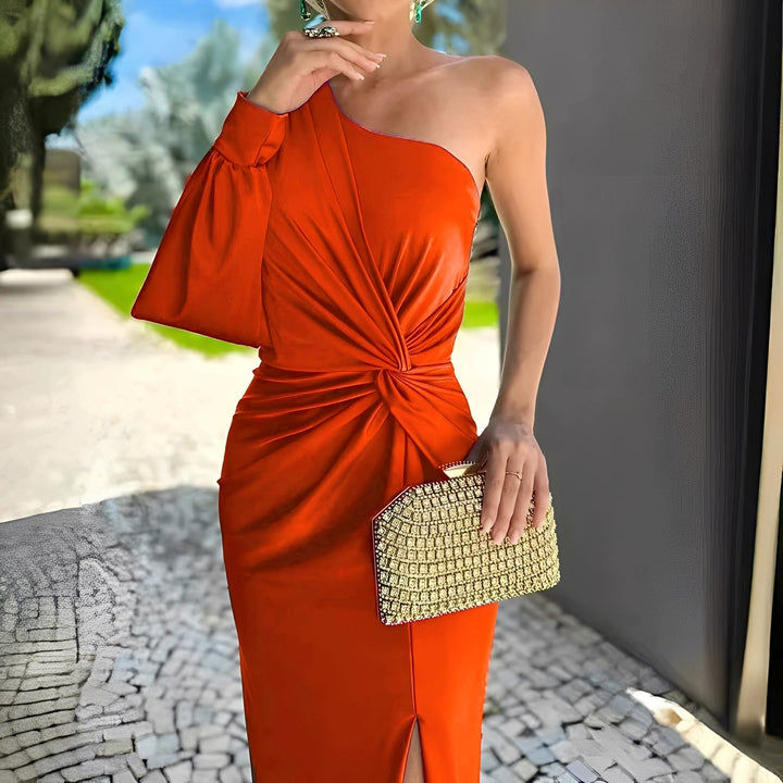 Pauline - Elegante abito monospalla drappeggiato per donne 2
