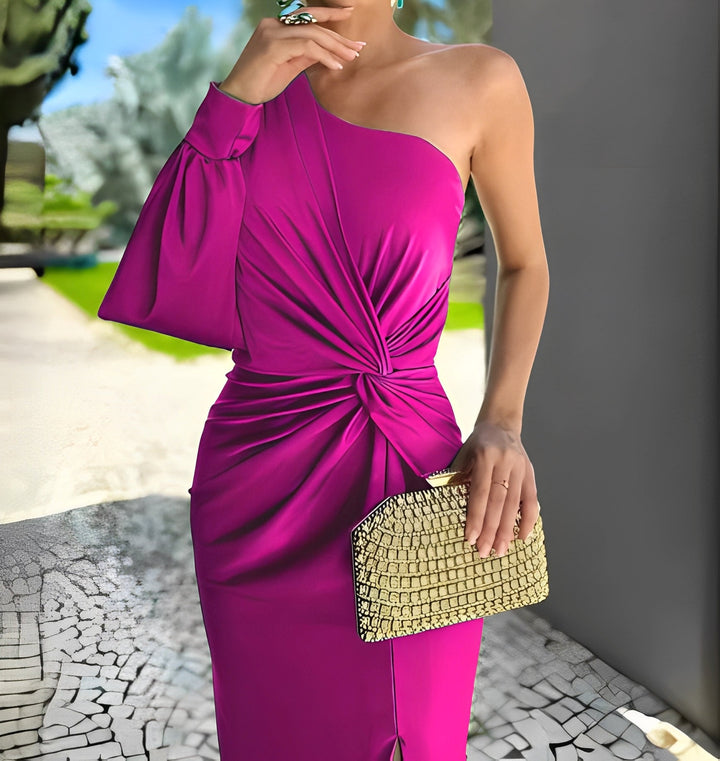 Pauline - Elegante abito monospalla drappeggiato per donne 5