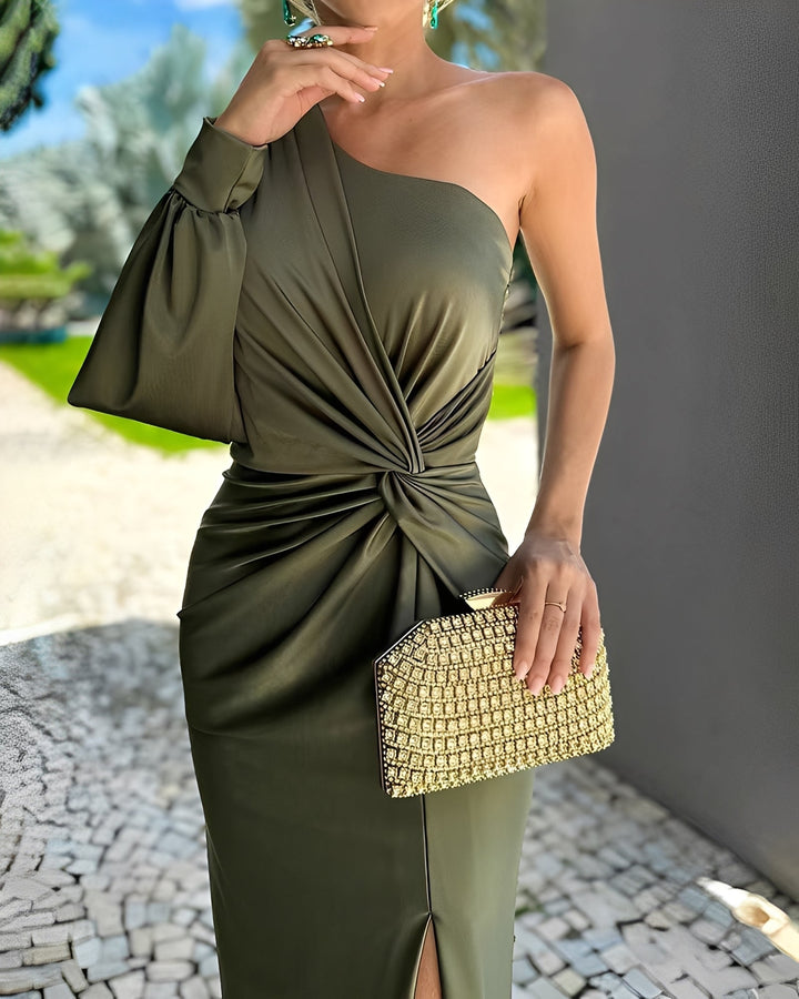 Pauline - Elegante abito monospalla drappeggiato per donne 7