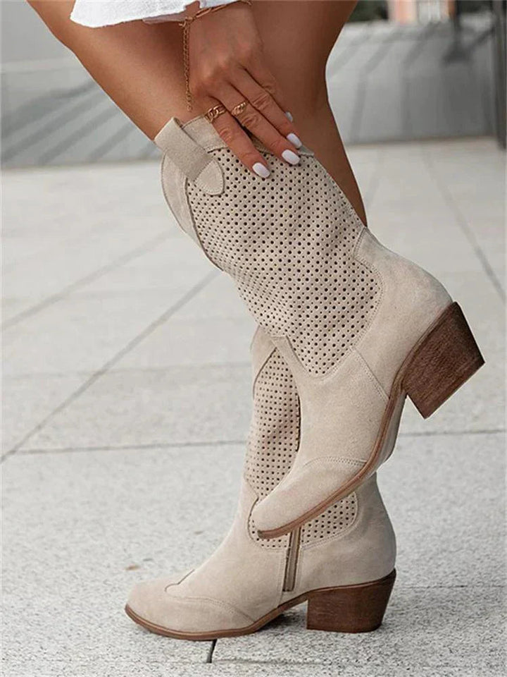 Queenie - Leggeri Stivali Western Donna Zip 4