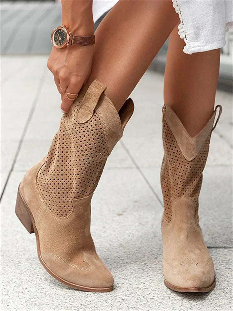 Queenie - Leggeri Stivali Western Donna Zip 5