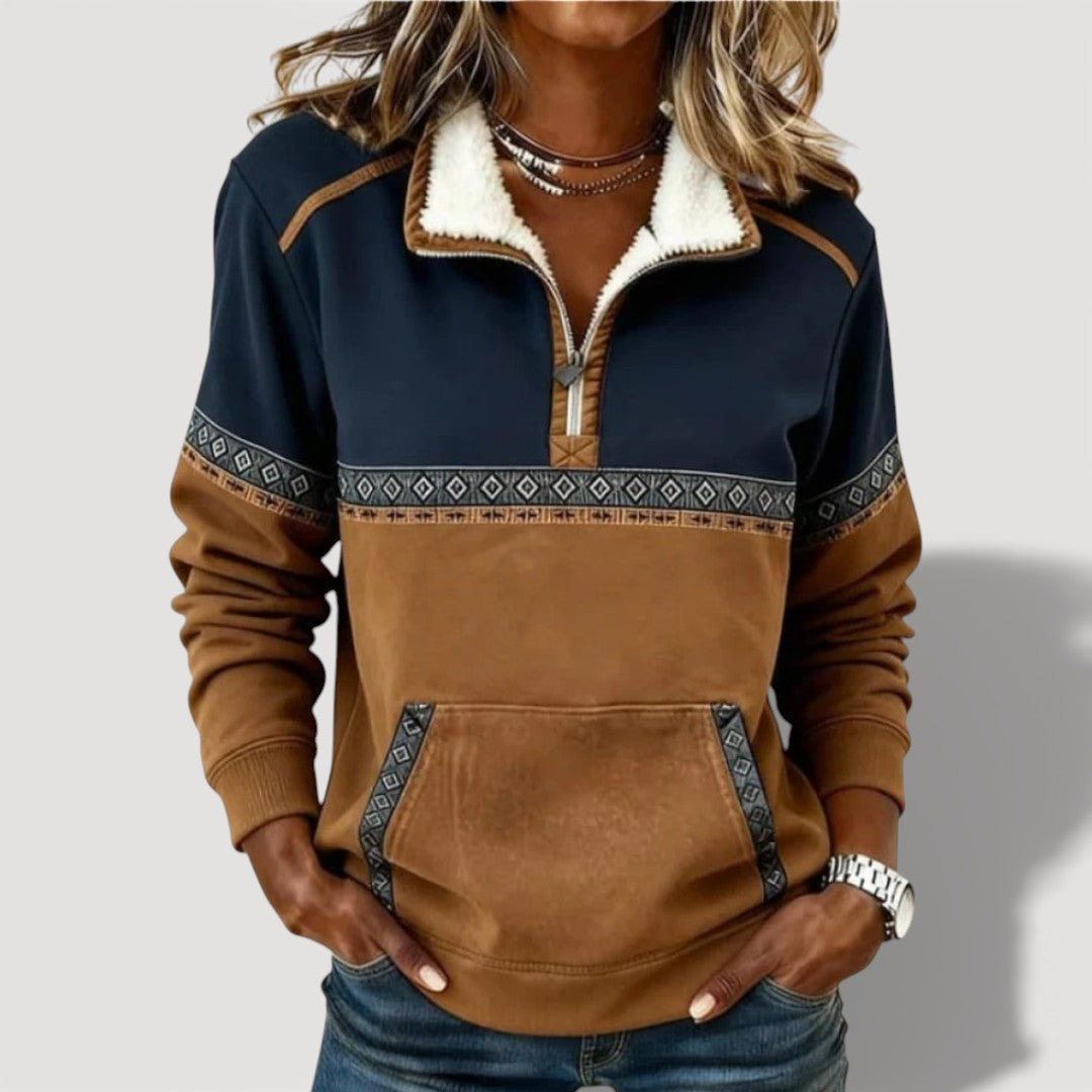 ROSA – Felpa cosy con mezza zip 0