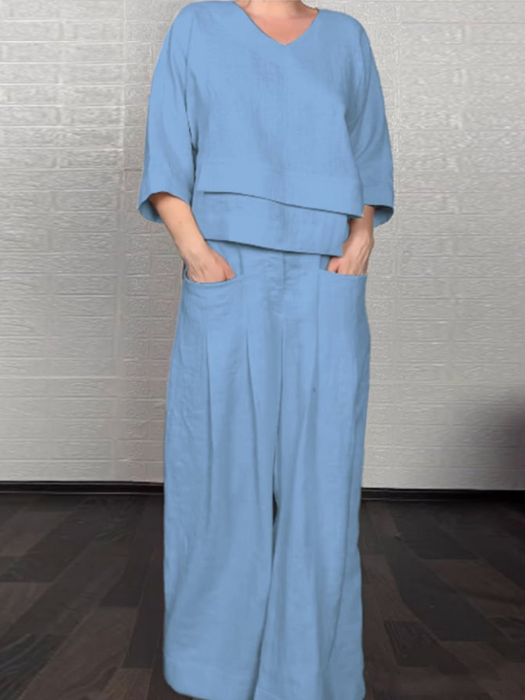Renaya | Completo casual in cotone e lino 3